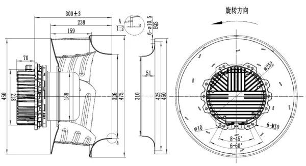 LWBE3G450-188PT-07 LWBE3G450-188PT-07 RLM 无蜗壳风机(Plenum) Ø450mm