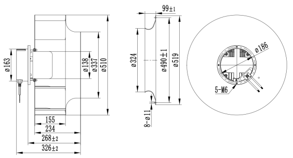 LWBE3G500-138NT-13 外形尺寸图
