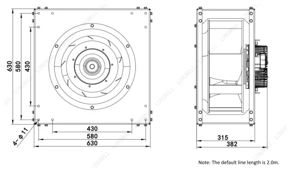 LWBE3G500-188PT-07 外形尺寸图 dimension drawing LONGWELL 朗伟