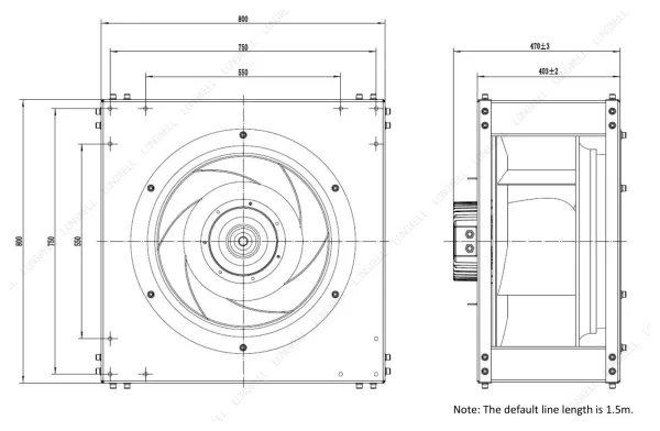 LWBE3G630-188PT-01 外形尺寸图 dimension drawing LONGWELL 朗伟