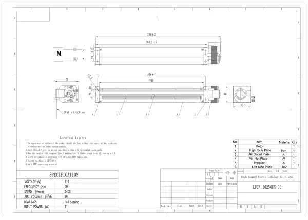 LWCA-30250UN-06 外形尺寸图 LONGWELL 朗伟 dimension drawing