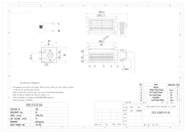 LWCA-4390SN-07 外形尺寸图 dimension drawing LONGWELL 朗伟