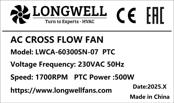 LWCA-60300SN-07 LWCA-60300SN-07 AC 贯流风机 Ø60mm
