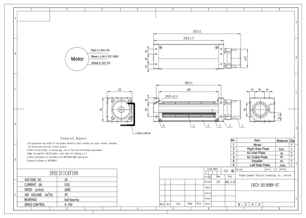 LWCD-30190MN-07 外形尺寸图 LONGWELL 朗伟 dimension drawing