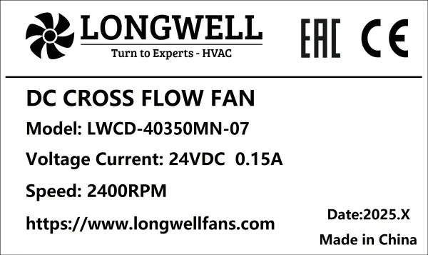 LWCD-40350MN-07 LWCD-40350MN-07 DC 贯流风机 Ø40mm