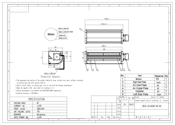 LWCD-45190MN-06 外形尺寸图 dimension drawing LONGWELL 朗伟