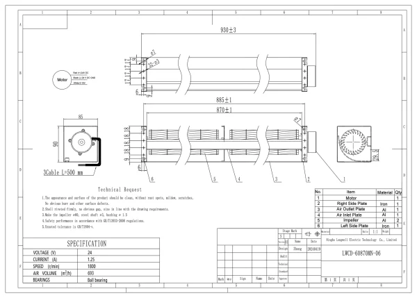 LWCD-60870MN-06 外形尺寸图 LONGWELL 朗伟 dimension drawing
