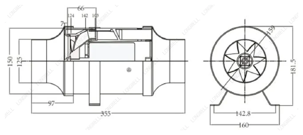 LWDA-125 (5")S-PWN-02 外形尺寸图