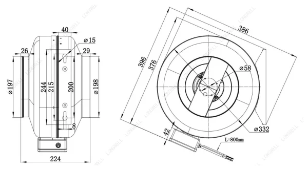 LWDE-200S-MBN-09 外形尺寸图 dimension drawing LONGWELL 朗伟