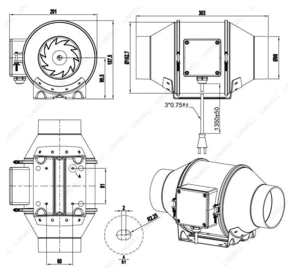 LWDE3G100-IS-03 外形尺寸图 LONGWELL 朗伟