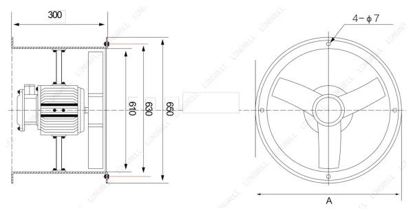 LWEAF600-01 外形尺寸图 LONGWELL 朗伟