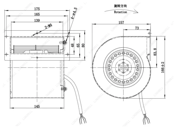 LWFA2E120-092DS-05 外形尺寸图 LONGWELL 朗伟