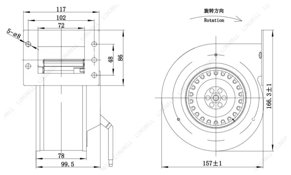 LWFA2E120-092SS-03 外形尺寸图 LONGWELL 朗伟