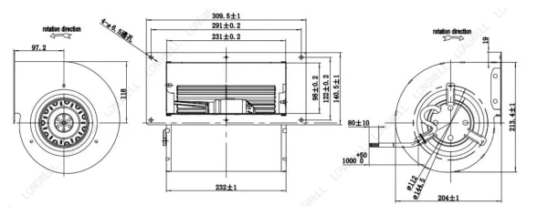 LWFA2E133-092DS-10 外形尺寸图 LONGWELL 朗伟