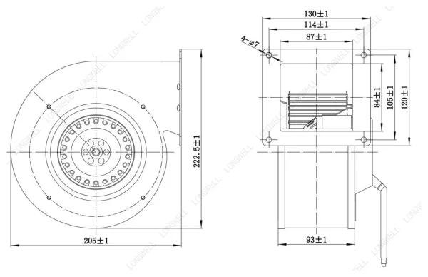 LWFA2E133-092SS-03 外形尺寸图 dimension drawing LONGWELL 朗伟