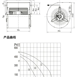 LWFA2E146-092DS-09 LWFA2E146-092DS-09 双进风前向鼓风机 Ø146mm