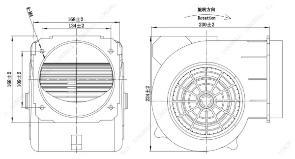 LWFA2E146-092DS-10 外形尺寸图 LONGWELL 朗伟