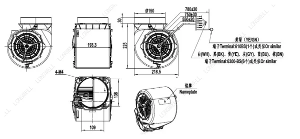 LWFA2E146-092DS-13 外形尺寸图 dimension drawing LONGWELL 朗伟