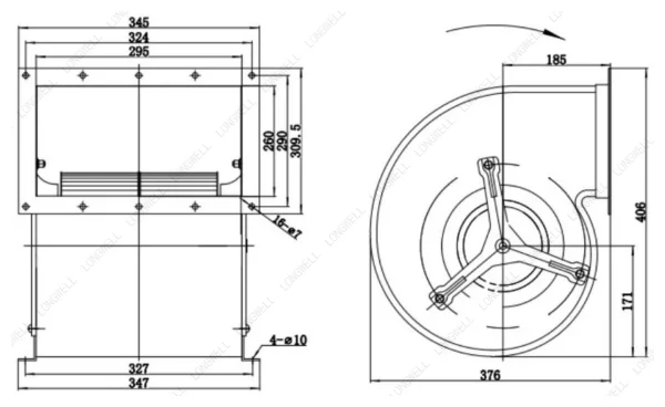 LWFA4D250-102DS-04 外形尺寸图 LONGWELL 朗伟