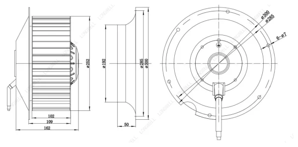 LWFA4D250-138NT-01 外形尺寸图 dimension drawing LONGWELL 朗伟