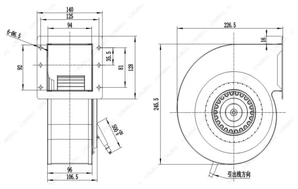 LWFA4E160-092NS-02 外形尺寸图 LONGWELL 朗伟
