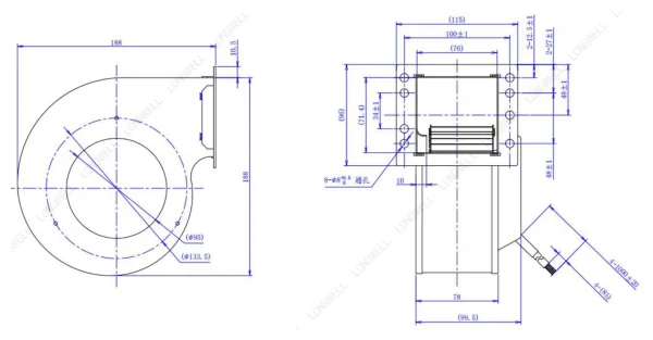 LWFD3G120-072SM-01 外形尺寸图 dimension drawing LONGWELL 朗伟