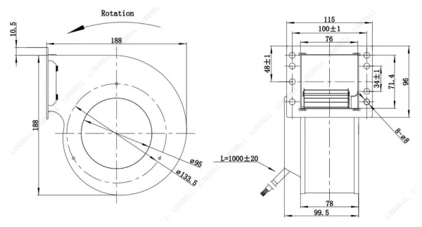 LWFD3G120-072SM-02 外形尺寸图 LONGWELL 朗伟