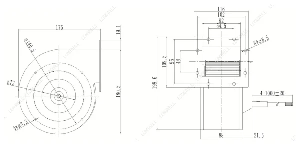 LWFD3G133-072SM-01 外形尺寸图 dimension drawing LONGWELL 朗伟
