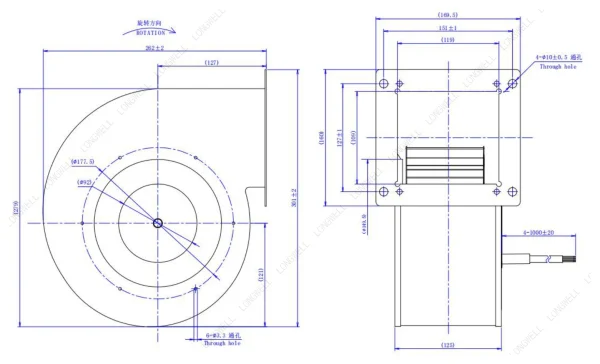 LWFD3G180-092SM-01 外形尺寸图 LONGWELL 朗伟