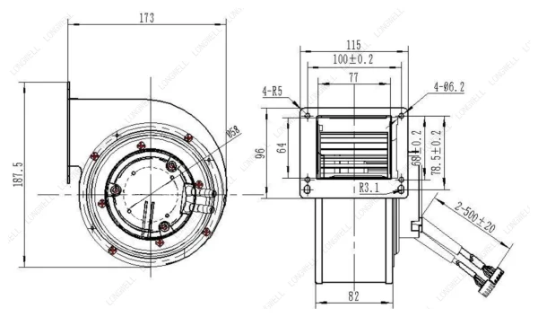 LWFE3G120-072SS-01 外形尺寸图 LONGWELL 朗伟