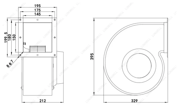 LWFE3G225-102SS-01 外形尺寸图 LONGWELL 朗伟