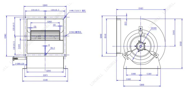 LWFE3G225-138DS-03 外形尺寸图 LONGWELL 朗伟