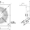 LWAE3G200SS-7MGW-11 外形尺寸图,Ø200mm EC轴流风机安装尺寸