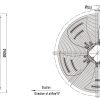 LWAA4D500S-5MEB-03 外形尺寸图，Ø500mm AC轴流风机安装尺寸