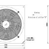 LWAE3G630TT-5MKW-06 外形尺寸图,Ø630mm EC轴流风机安装尺寸