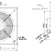 LWAE3G200ST-7MGW-12 外形尺寸图,Ø200mm EC轴流风机安装尺寸