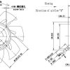 LWAE3G250ST-7MNW-02 外形尺寸图,Ø250mm EC轴流风机安装尺寸