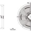 LWAA4D450S-5MEB-10 外形尺寸图,Ø450mm AC轴流风机安装尺寸