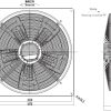 LWAE3G900TS-5PKW-02 外形尺寸图,Ø900mm EC轴流风机安装尺寸