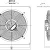 LWAE3G500SS-5PKW-12 外形尺寸图,Ø500mm EC轴流风机安装尺寸