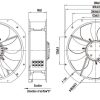LWAA2E250S-7MEW-15 外形尺寸图,Ø250mm AC轴流风机安装尺寸