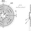 LWAE3G400SS-5MEW-09 外形尺寸图，Ø400mm EC轴流风机安装尺寸