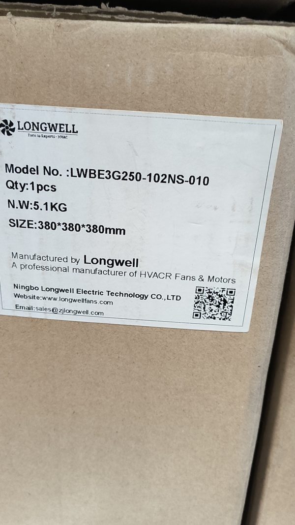 LWBE3G250-102NS-10 LWBE3G250-102NS-10 后倾式离心风机 Ø250mm LONGWELL 朗伟
