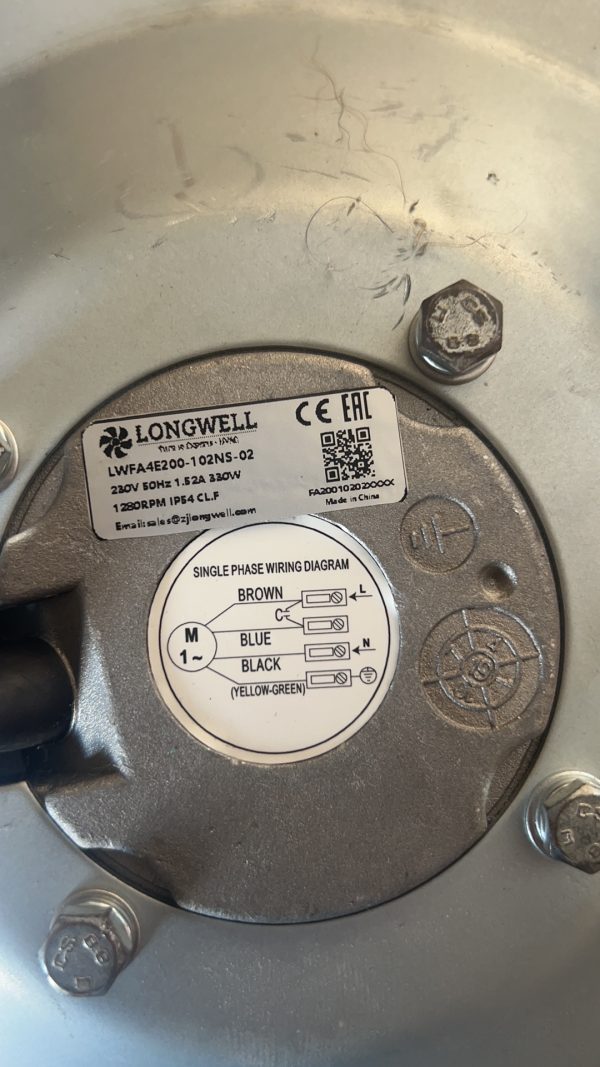 LWFA4E200-102NS-02 LWFA4E200-102NS-02 前倾式离心风机 Ø200mm LONGWELL 朗伟