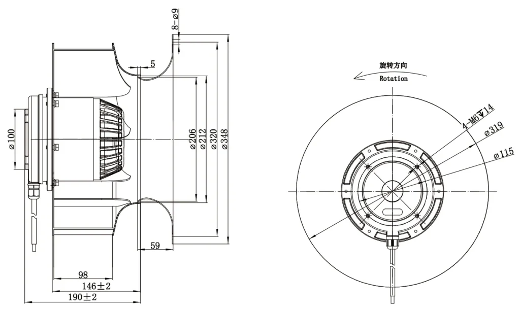 LWBA4E315-138NS-14 外形尺寸图