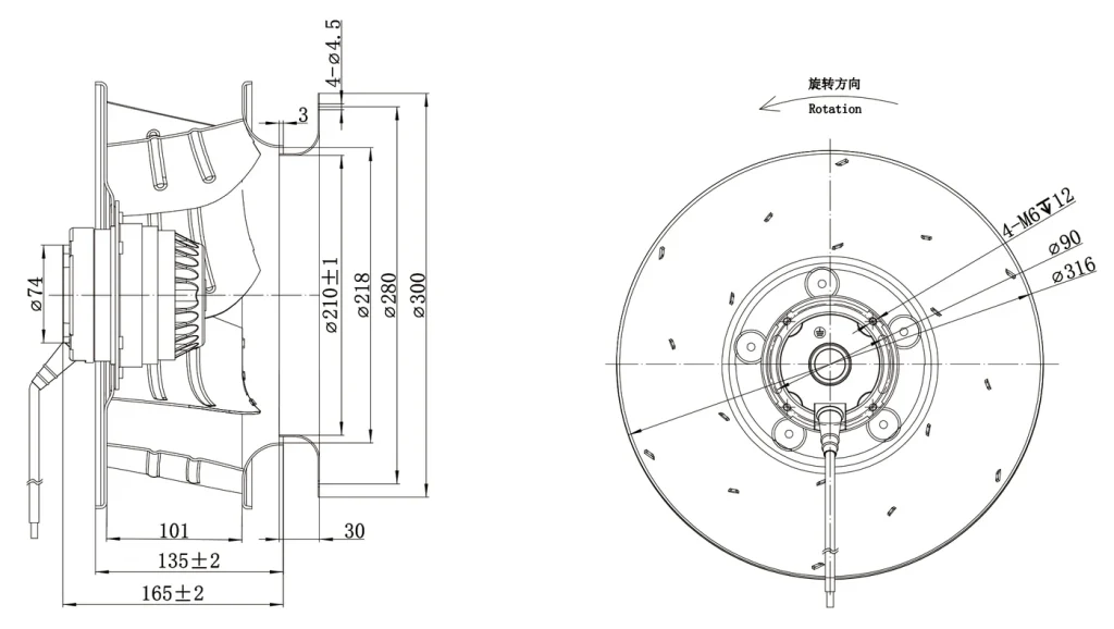 LWBA6E315-102NS-08 外形尺寸图