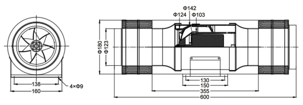 LWDA-125 (5")S-MWN-04 外形尺寸图