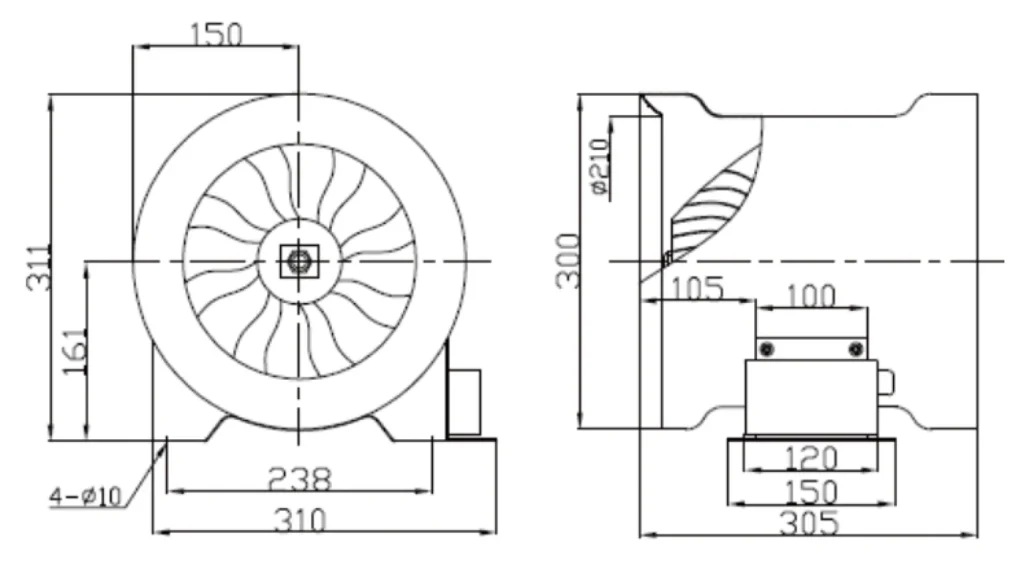 LWDA-300 (12")U-MWN-01 外形尺寸图