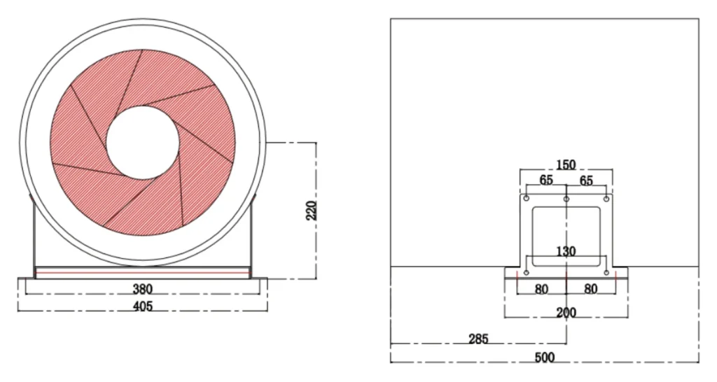 LWDA-400 (16")U-MWN-01 外形尺寸图