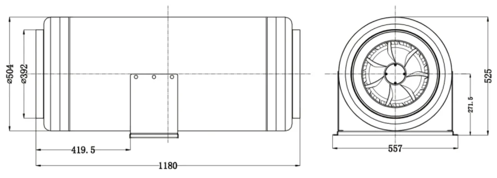 LWDA-400 (16")U-MWN-03 外形尺寸图